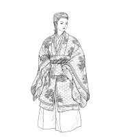 A coloring page of japanese clothing